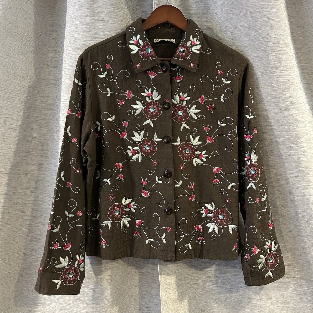 Pushpa Women Medium Appliqued W/ Sequins Vintage Blazer Jacket